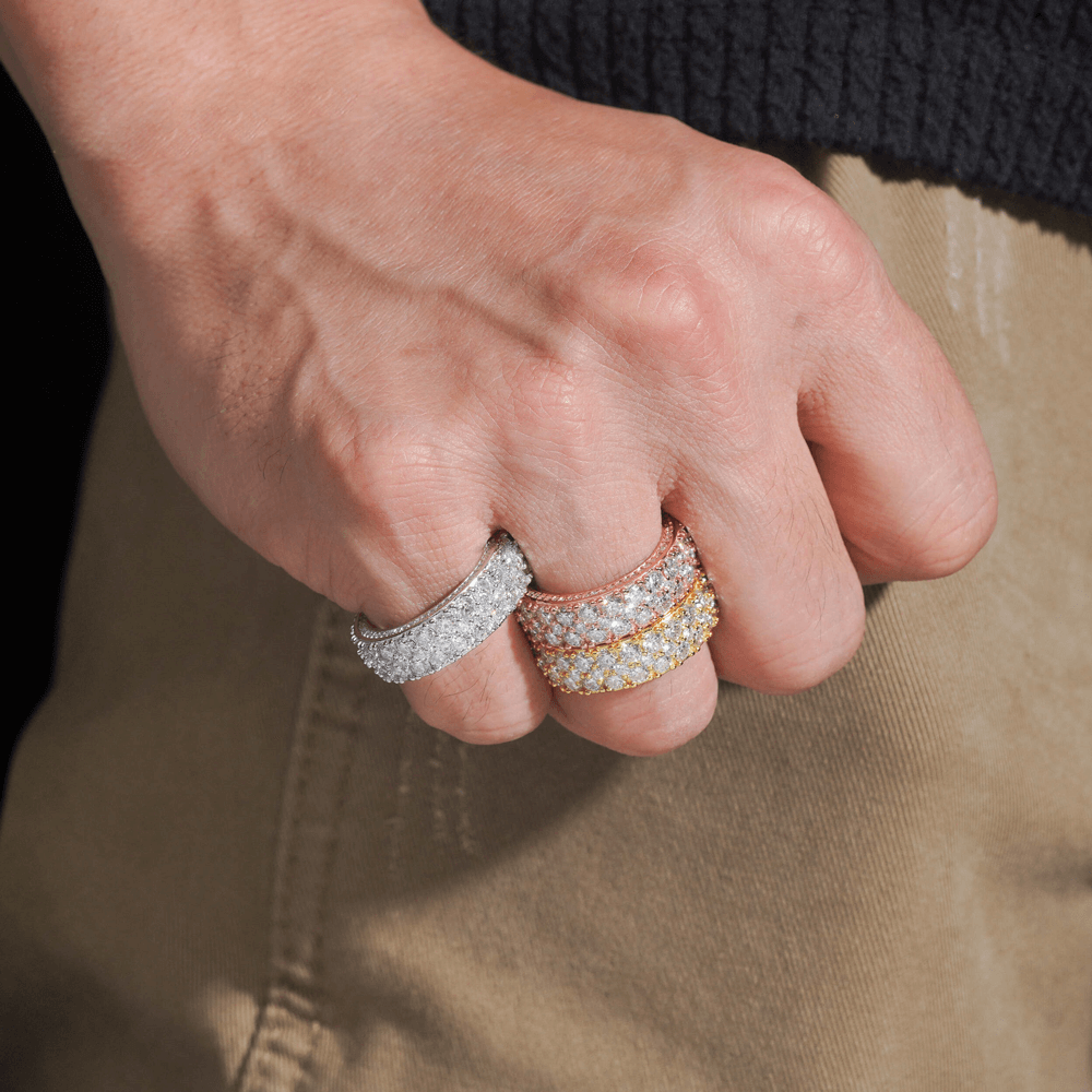 GL Iced Out Two Rows VVS Moissanite Hip Hop Ring Main image