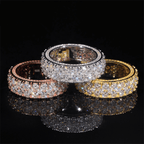 GL Iced Out Two Rows VVS Moissanite Hip Hop Ring
