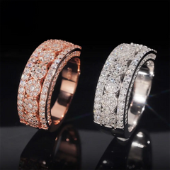 GL Iced Out Round cut Eternity Band Moissanite Ring