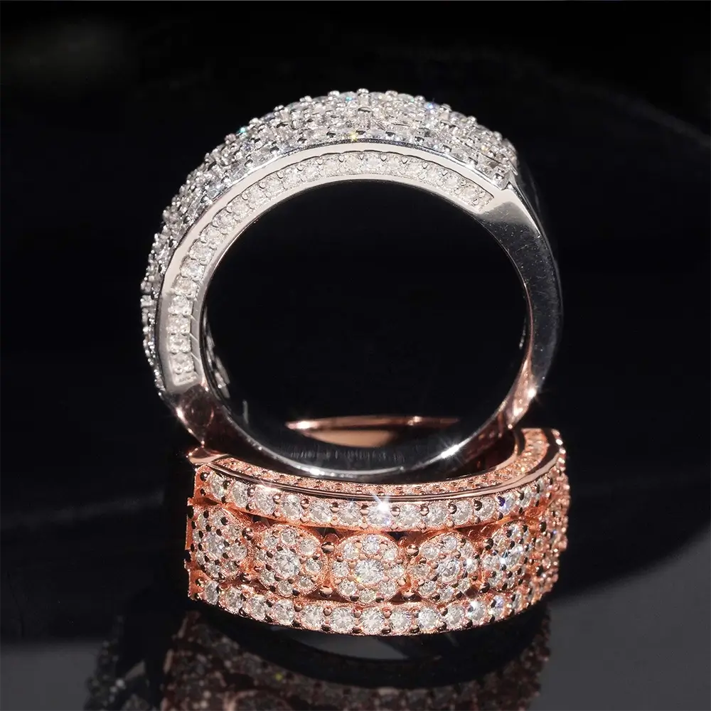 【US 3 Days Delivery】GL Iced Out Round cut Eternity Band Moissanite Ring