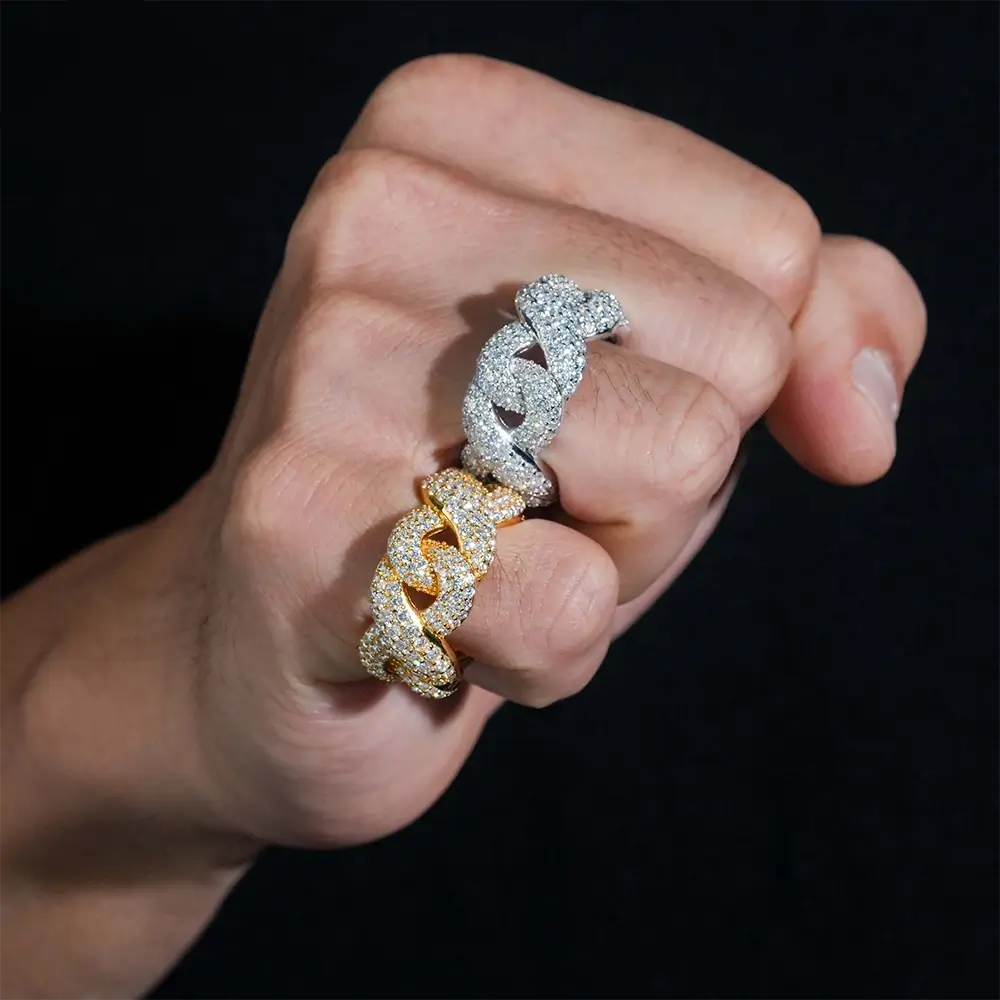 GL Iced Out Cuban Chain Hip Hop Band Ring