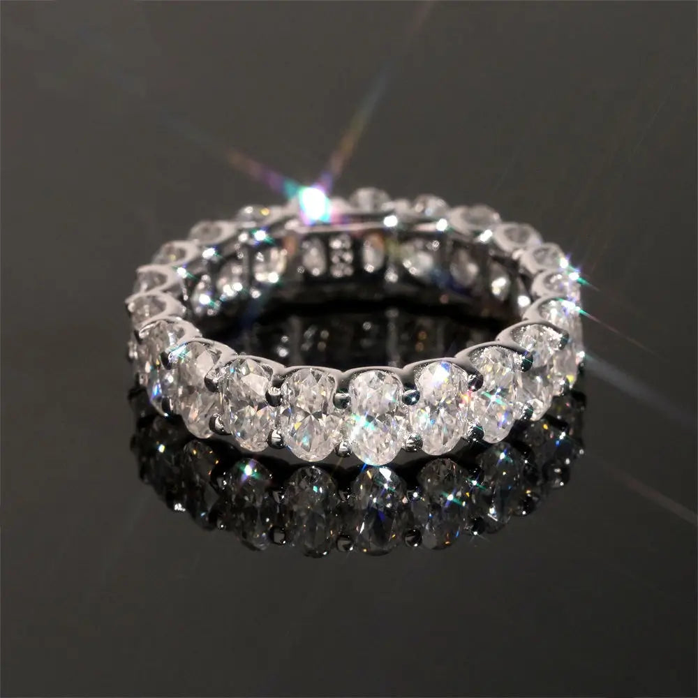 GL Oval Shape Moissanite Eternity Band Ring Main image