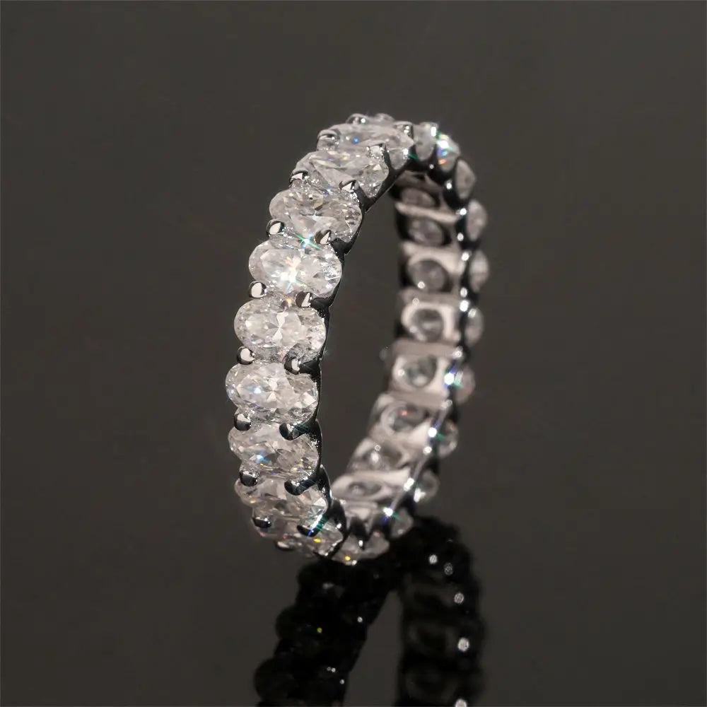 GL Oval Shape Moissanite Eternity Band Ring Secondary image