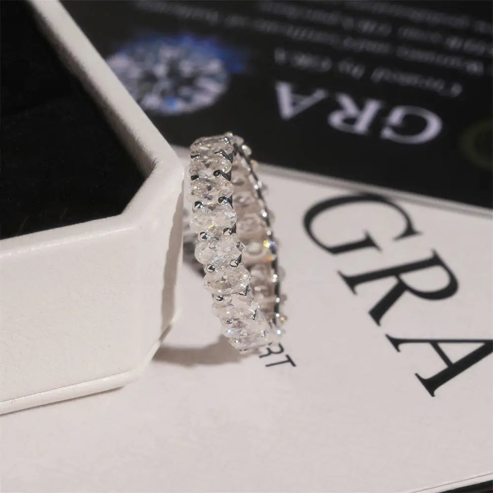 GL Oval Shape Moissanite Eternity Band Ring