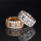 GL Emerald Cut Moissanite Diamond Ring Band For Men