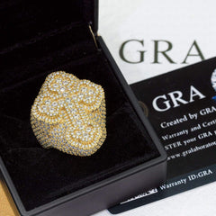 GL Cross-Border Selling Fancy Cross High 925 Silver Moissanite Personality Hip Hop Ring