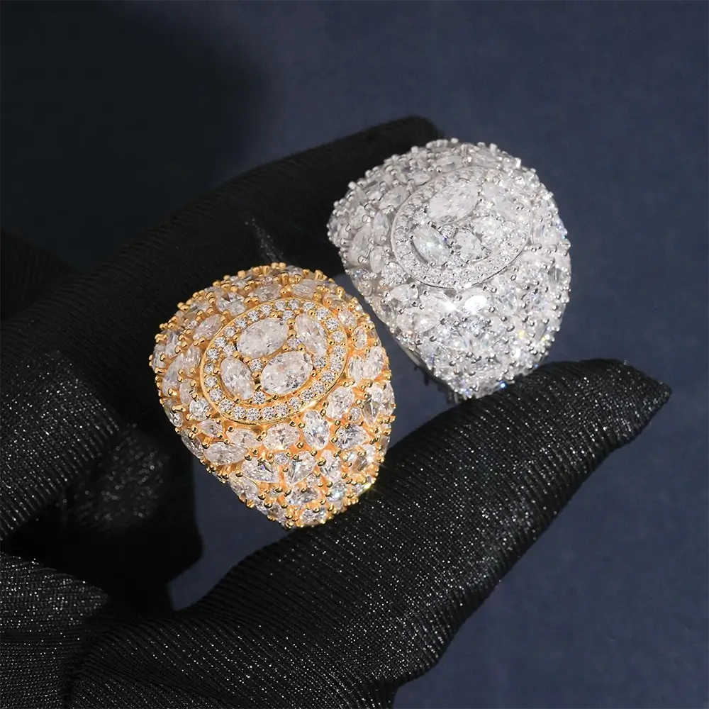 GL Cluster Iced Out Moissanite Ring Secondary image