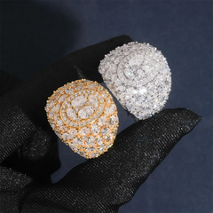 GL Cluster Iced Out Moissanite Ring