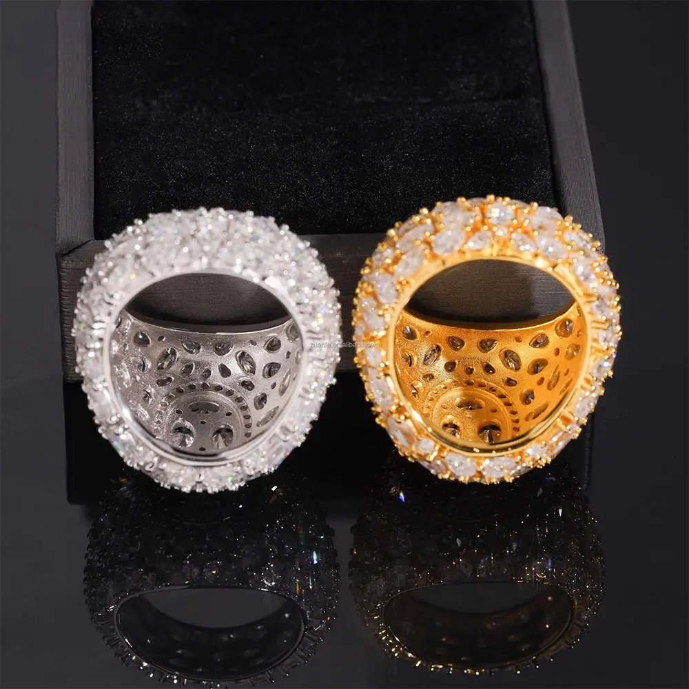GL Cluster Iced Out Moissanite Ring