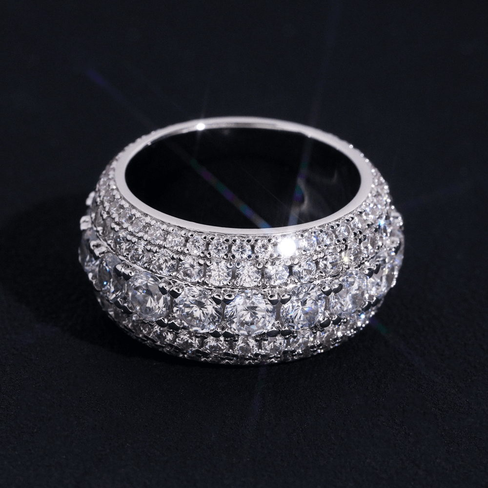 GL Full Round Cut 5A+ Diamond Men's Hip Hop Wedding Ring Main image