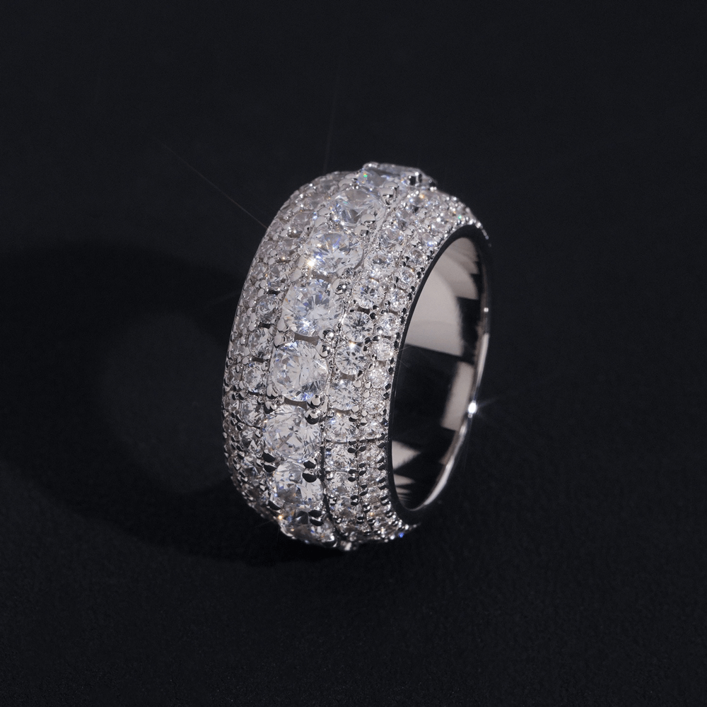 GL Full Round Cut 5A+ Diamond Men's Hip Hop Wedding Ring