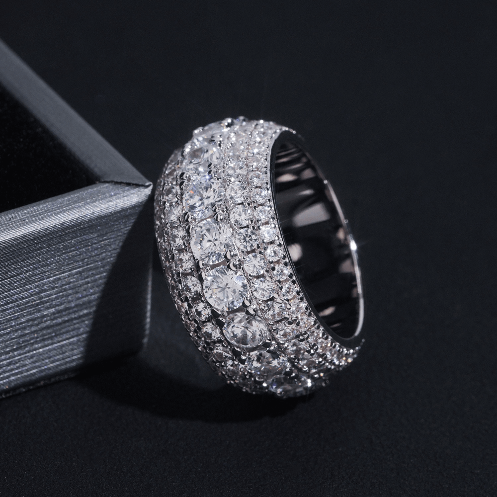 GL Full Round Cut 5A+ Diamond Men's Hip Hop Wedding Ring