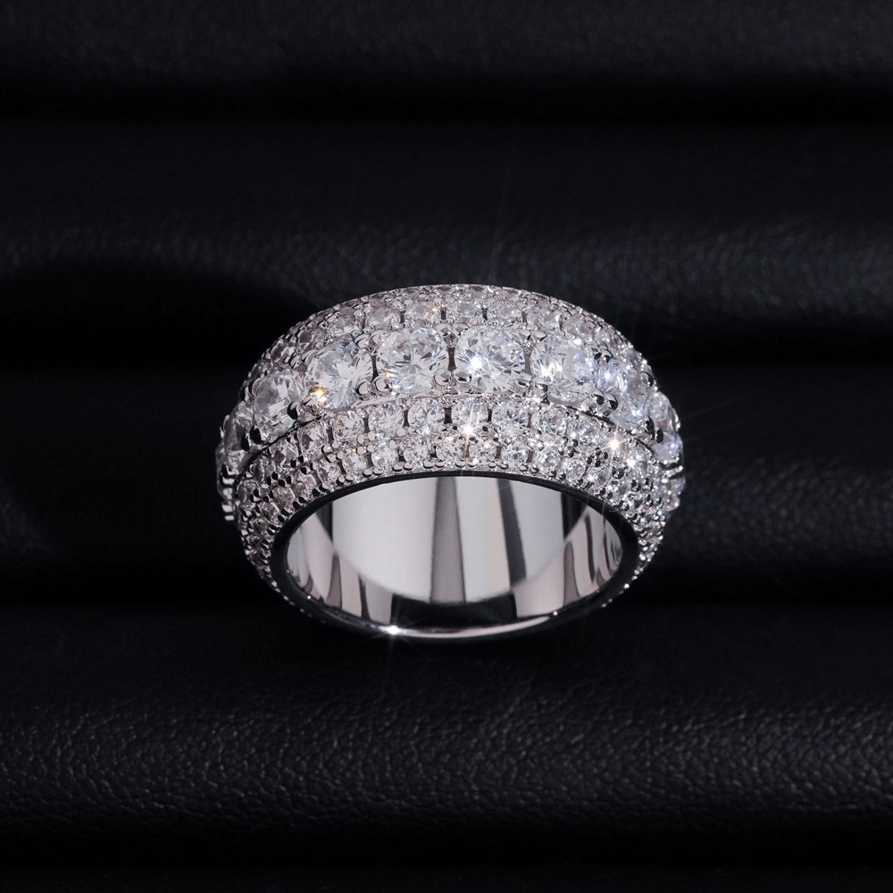 GL Full Round Cut 5A+ Diamond Men's Hip Hop Wedding Ring