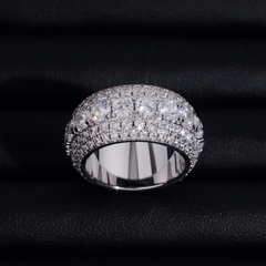 GL Full Round Cut 5A+ Diamond Men's Hip Hop Wedding Ring