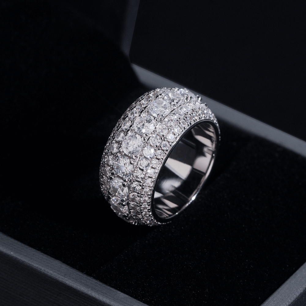 GL Full Round Cut 5A+ Diamond Men's Hip Hop Wedding Ring