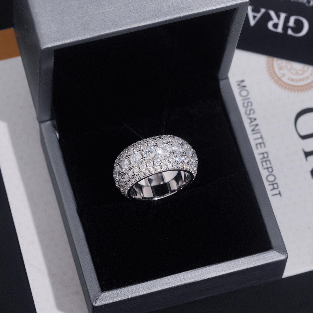 GL Full Round Cut 5A+ Diamond Men's Hip Hop Wedding Ring
