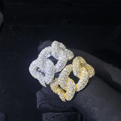 GL Iced Out Moissanite Mens Cuban Ring