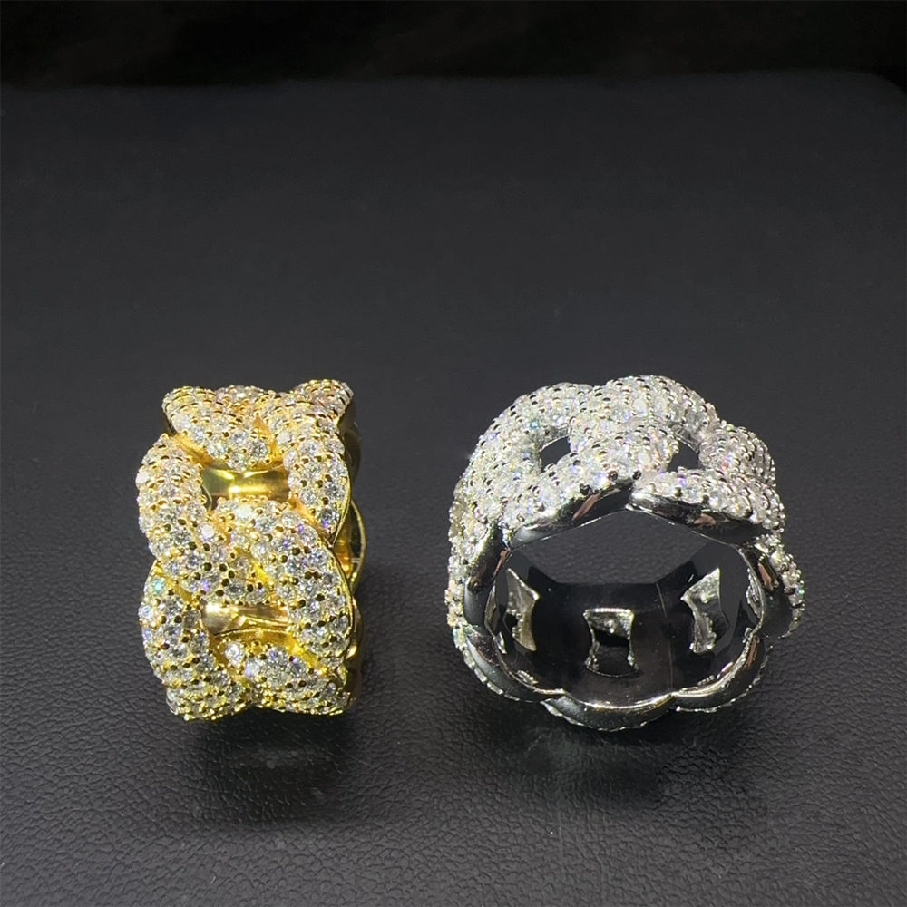 GL Iced Out Moissanite Mens Cuban Ring