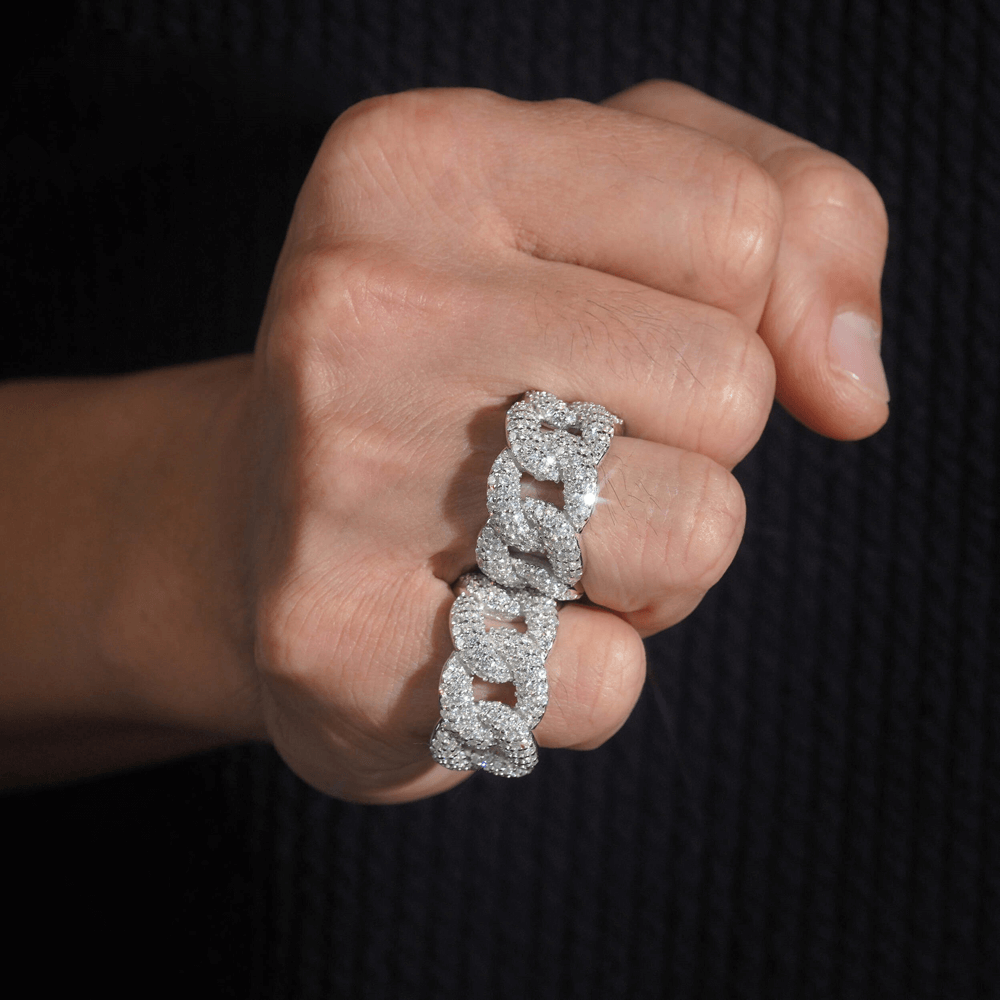 GL Iced Out Moissanite Mens Cuban Ring Main image
