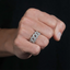 GL Iced Out Round Brilliant Cut Moissanite Cuban Link Band Ring