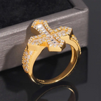 GL BAGUETTE MOISSANITE Diamond Cross Ring