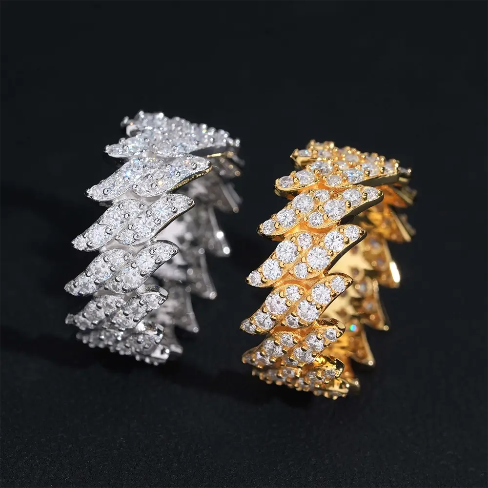 【US 3 Days Delivery】GL Cuban link  Punk Style Moissanite Ring Secondary image