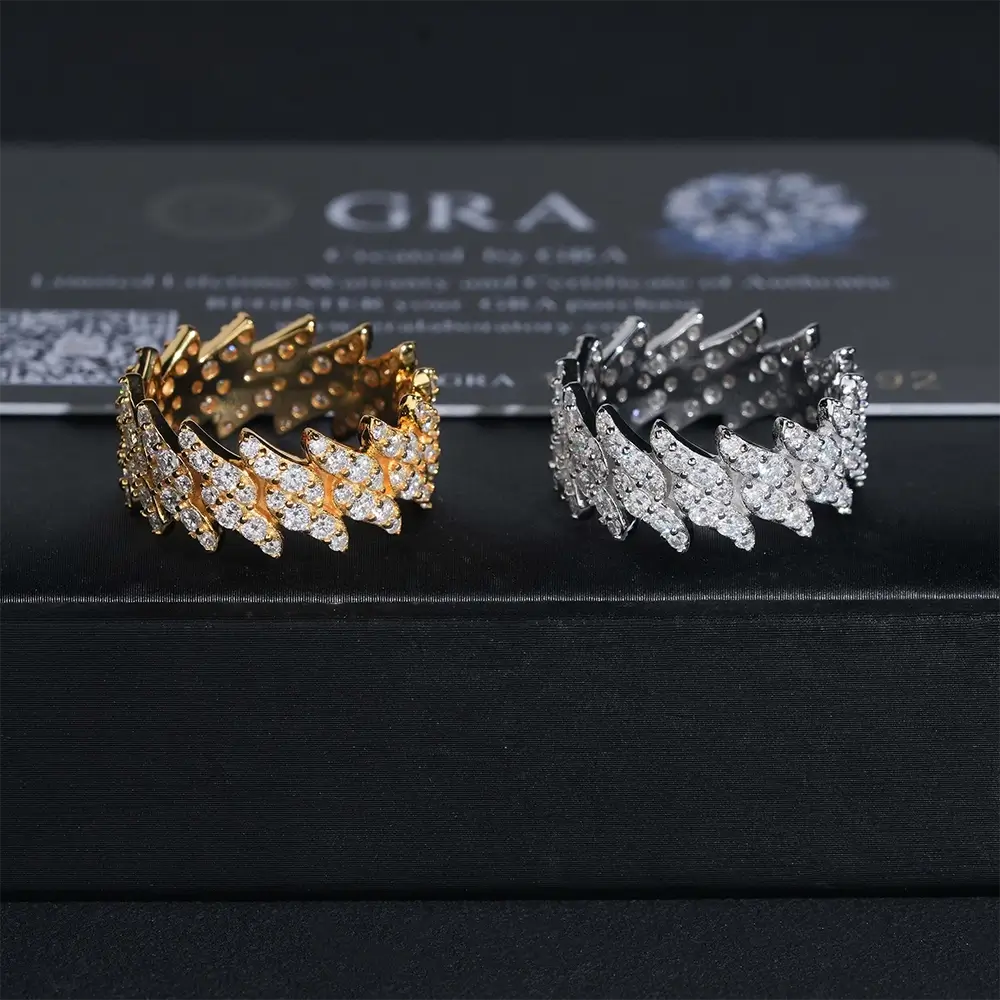 GL Cuban link  Punk Style Moissanite Ring