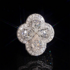 GL Pear Cut Four Leaf Clover Moissanite Diamond Ring