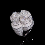 GL Pear Cut Four Leaf Clover Moissanite Diamond Ring