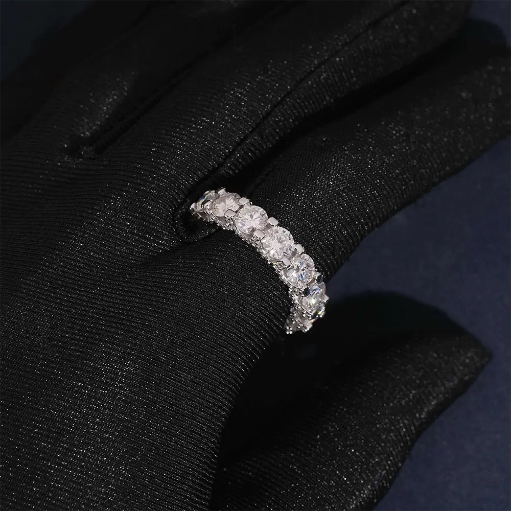 GL Round Cut Full Eternity Band Moissanite Ring Secondary image