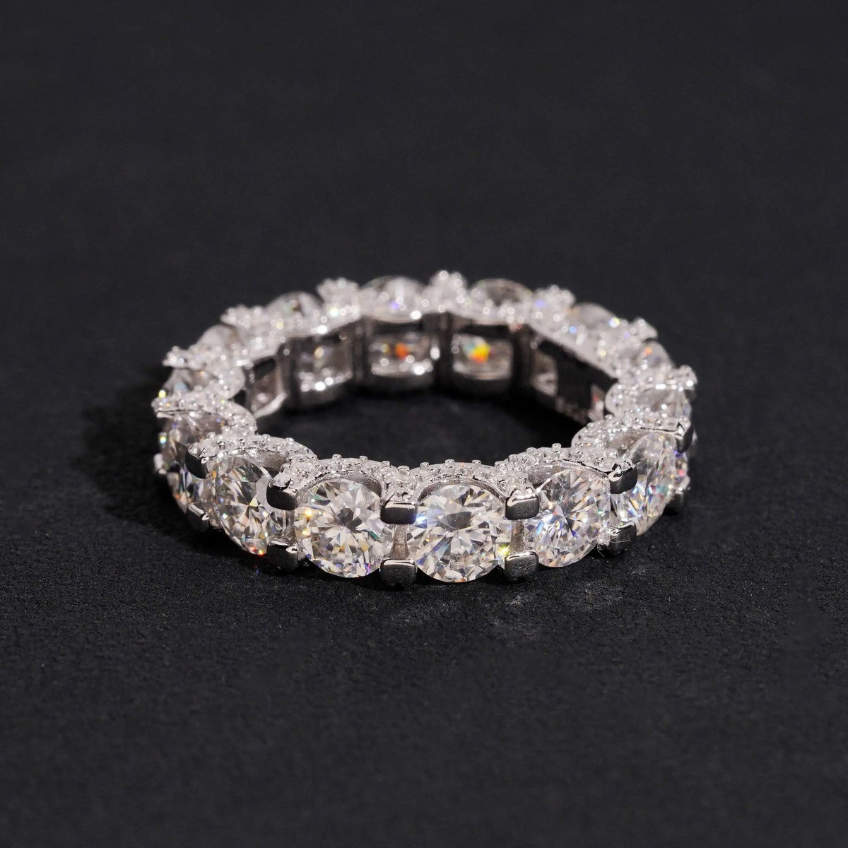GL Round Cut Full Eternity Band Moissanite Ring