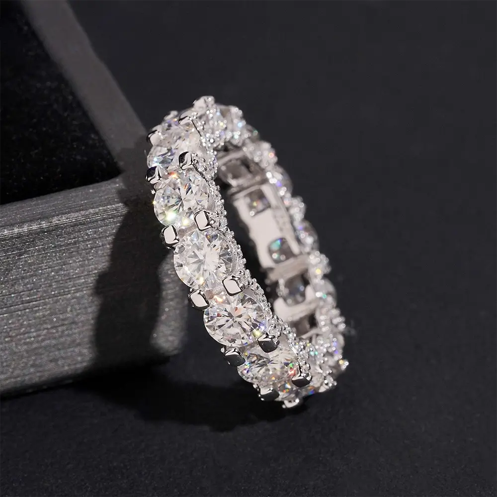 GL Round Cut Full Eternity Band Moissanite Ring