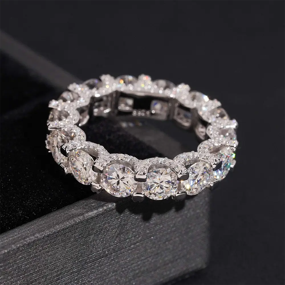 GL Round Cut Full Eternity Band Moissanite Ring