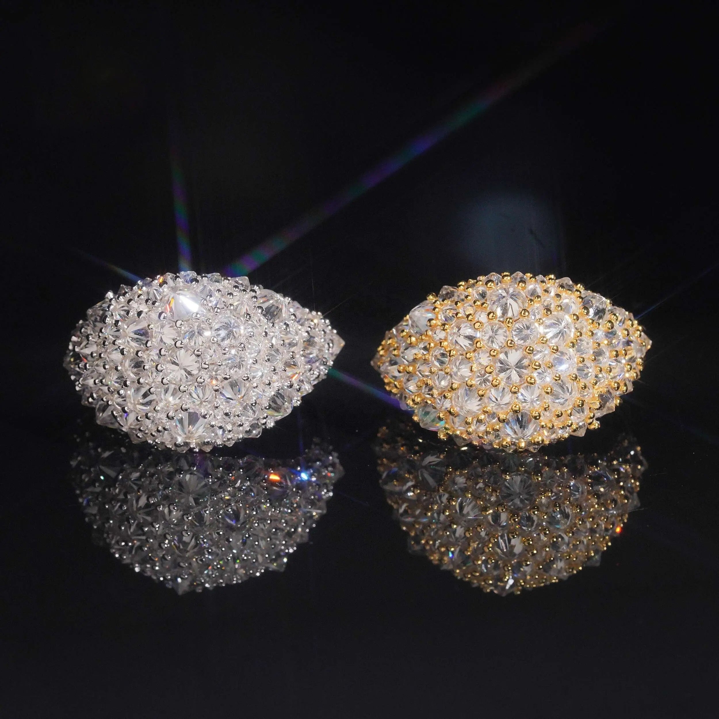 GL VVS Moissanite Diamond Upside Down Mosaic Setting Men Ring Main image