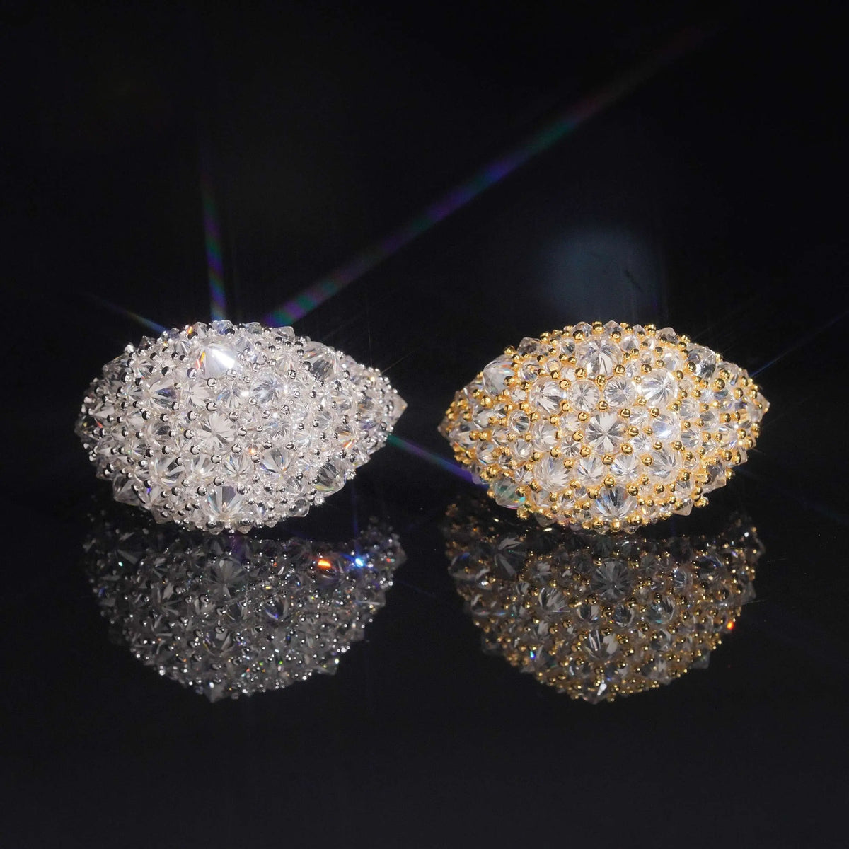 GL VVS Moissanite Diamond Upside Down Mosaic Setting Men Ring