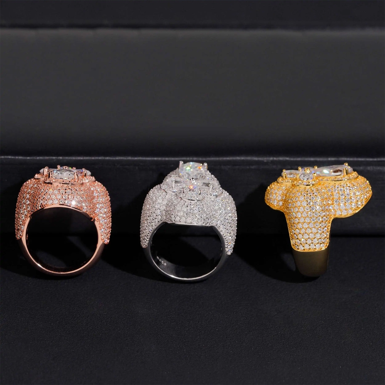 8CT VVS Moissanite Iced Out Statement Ring