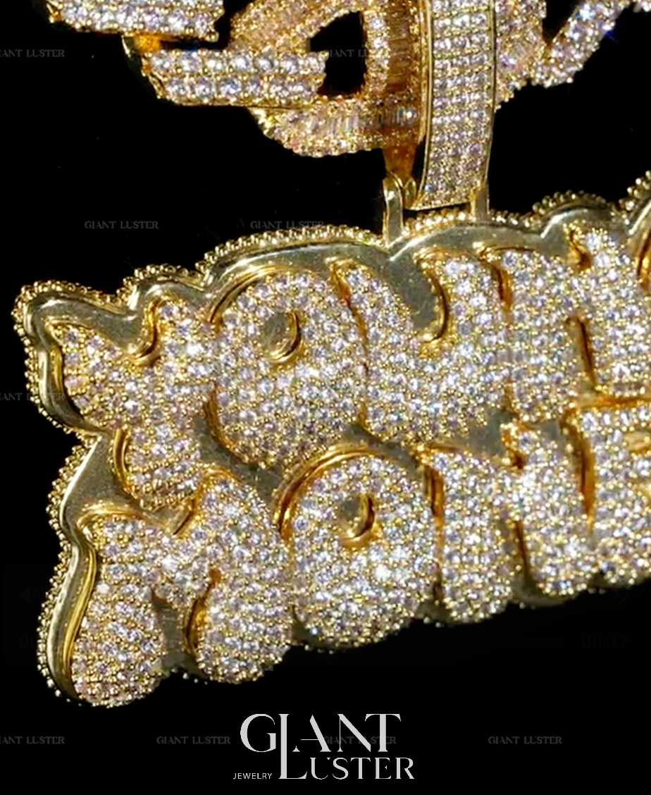 GL Young Money Pendant S925 Plated 16K Gold  VVS moissanite diamonds Secondary image