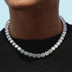 GL Stainless Steel Zircon Tennis Chain Bracelet Necklace