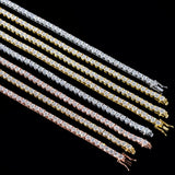 2mm 3mm 4mm 5mm 6.5mm S925 Silver Vvs1 D  Diamond Moissanite Tennis Chain Necklace
