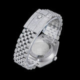 White Dial Iced Out Moissanite Watch – Pavé Bracelet Hip-Hop Bling Design