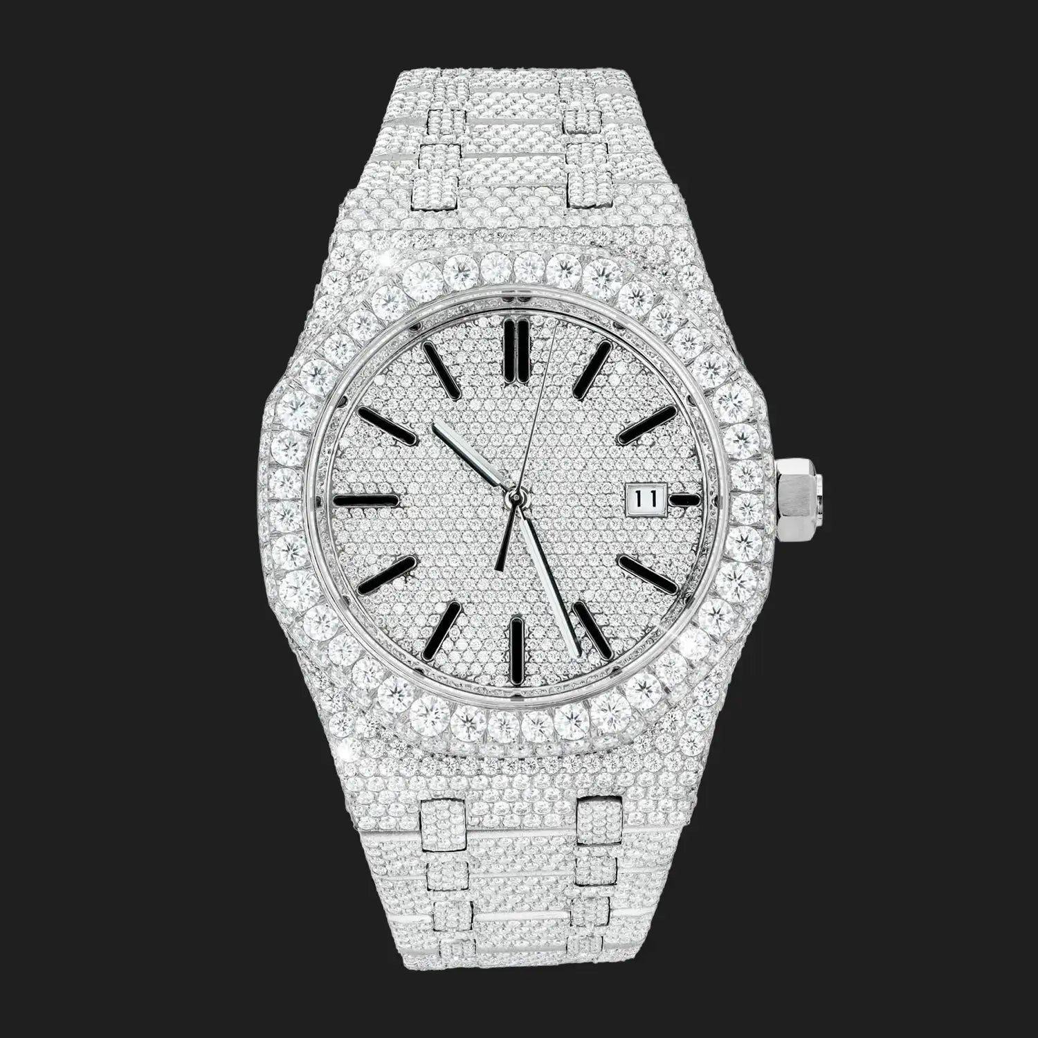 41MM Iced-Out Full Pavé VVS Moissanite Watch