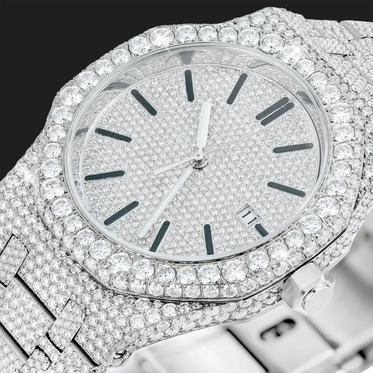41MM Iced-Out Full Pavé VVS Moissanite Watch