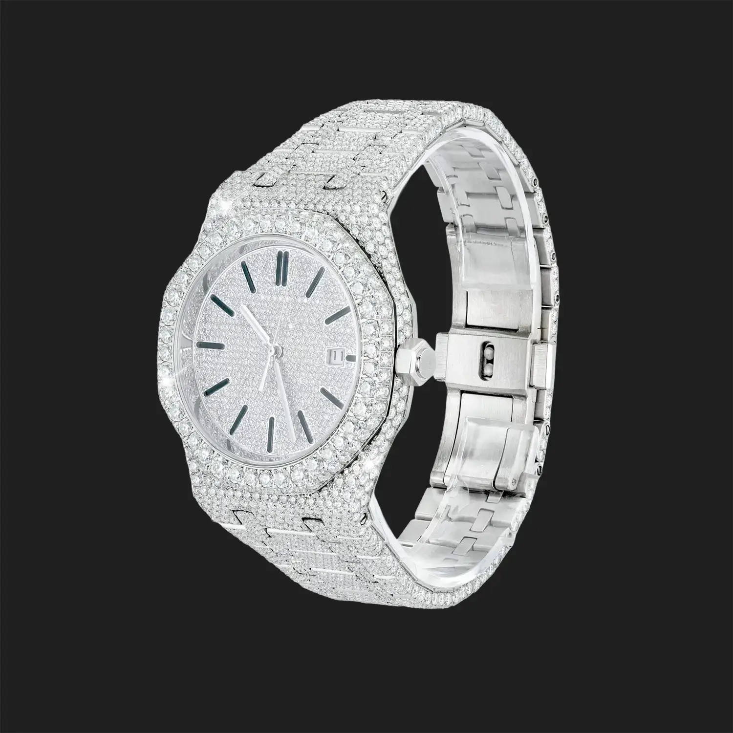 41MM Iced-Out Full Pavé VVS Moissanite Watch