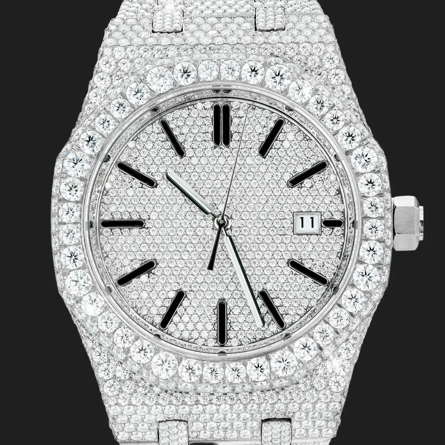 41MM Iced-Out Full Pavé VVS Moissanite Watch