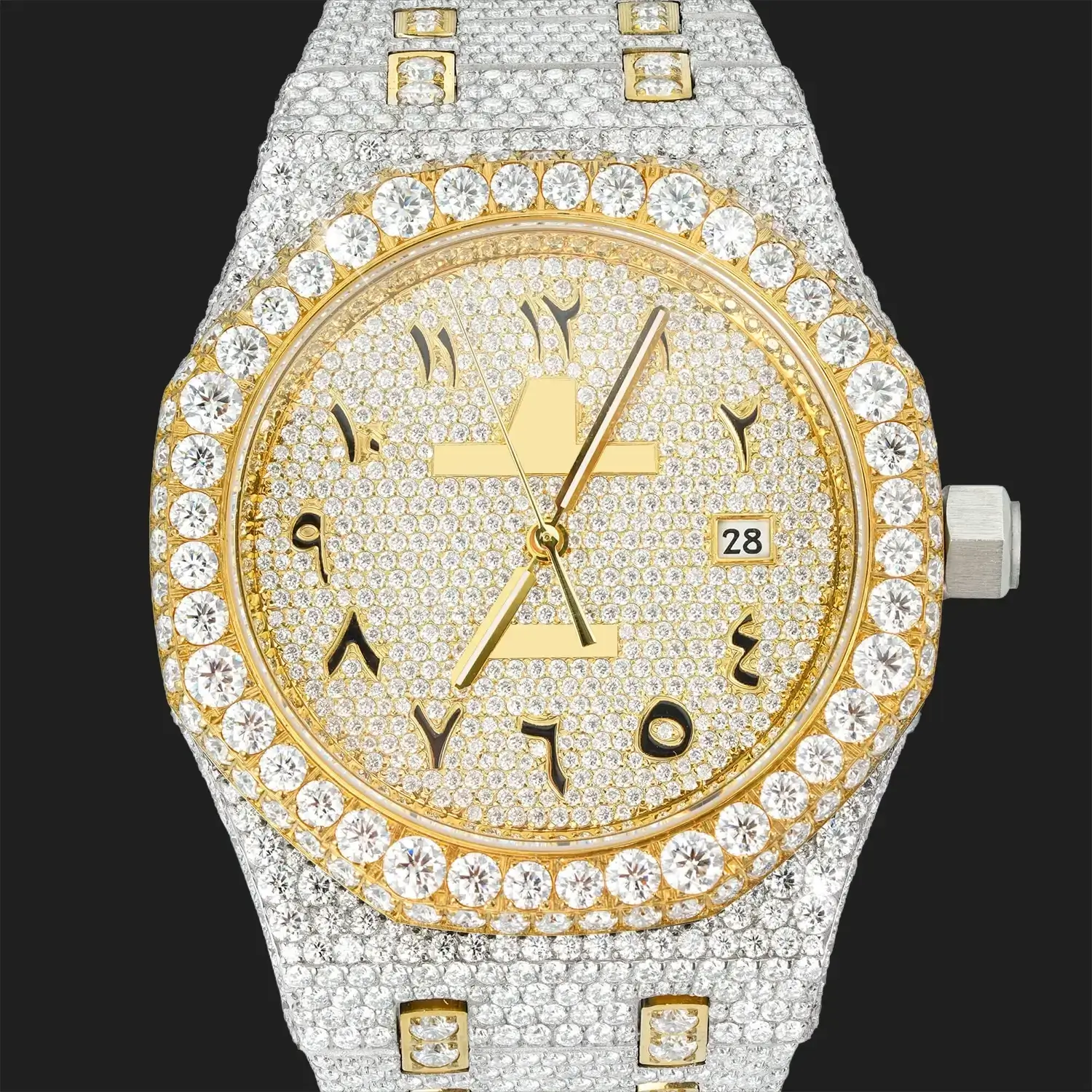 41MM Iced-Out Full Pavé VVS Moissanite Watch