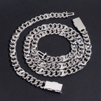 9MM S925 Silver GG-Link VVS Moissanite Cuban Chain