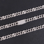 9MM S925 Silver GG-Link VVS Moissanite Cuban Chain