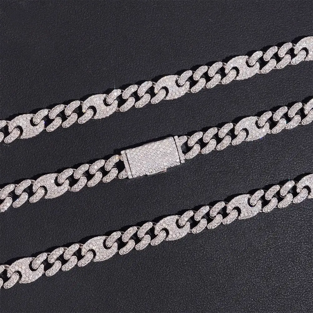 9MM S925 Silver GG-Link VVS Moissanite Cuban Chain