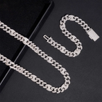 9MM S925 Silver GG-Link VVS Moissanite Cuban Chain