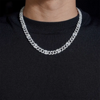 9MM S925 Silver GG-Link VVS Moissanite Cuban Chain